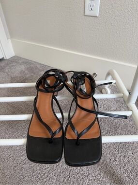 NA-KD Square-Toe Sandals with Ankle Wrap